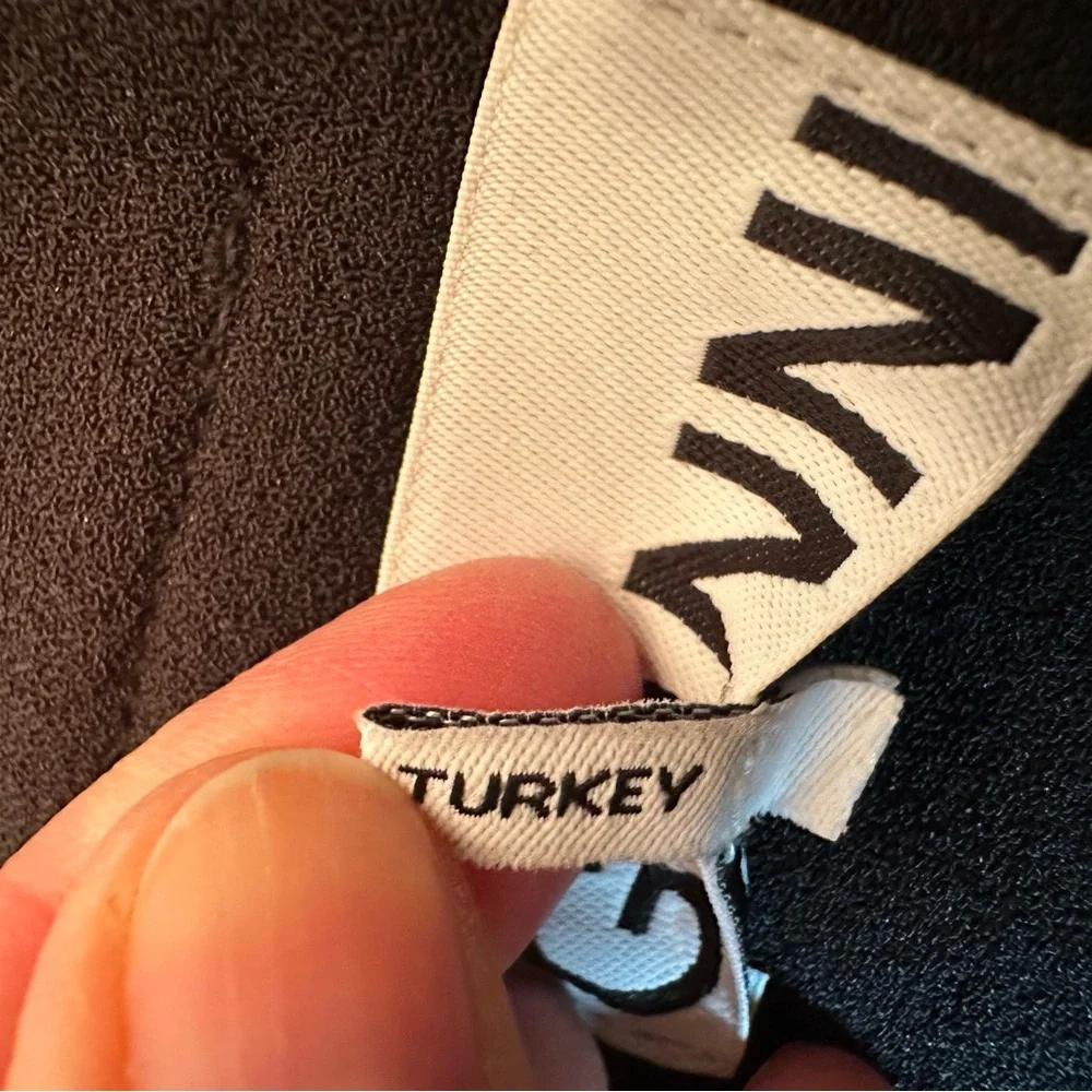 GANNI High-Waisted Wide-Leg Pants Paperbag Waist Black - Picture 9 of 13